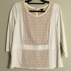 Women’s White Lace-Front Blouse